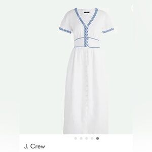 J. Crew White Linen “Mama Mia” Summer Dress